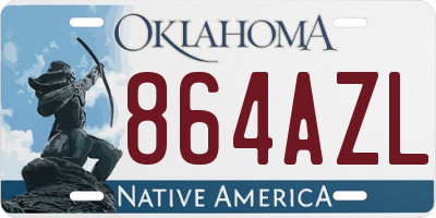 OK license plate 864AZL