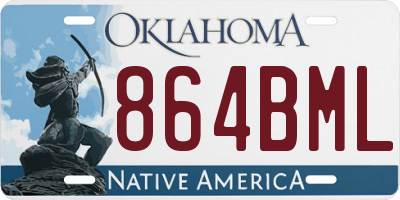 OK license plate 864BML