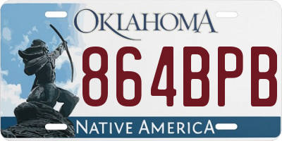 OK license plate 864BPB