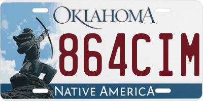 OK license plate 864CIM