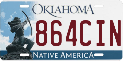 OK license plate 864CIN