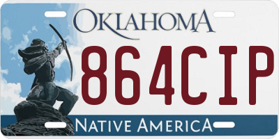 OK license plate 864CIP