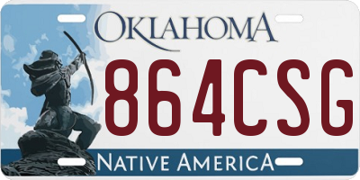 OK license plate 864CSG