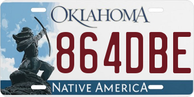 OK license plate 864DBE