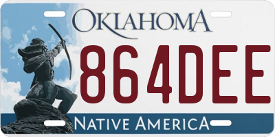 OK license plate 864DEE