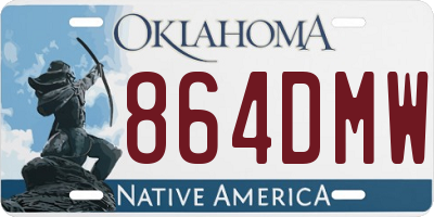 OK license plate 864DMW