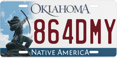 OK license plate 864DMY