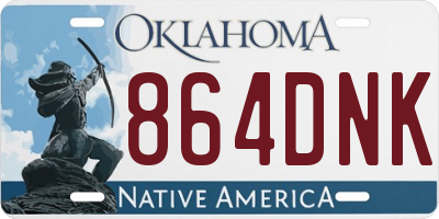 OK license plate 864DNK
