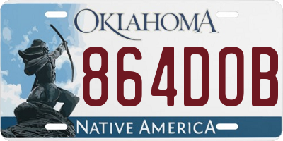 OK license plate 864DOB