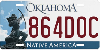 OK license plate 864DOC