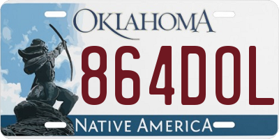 OK license plate 864DOL