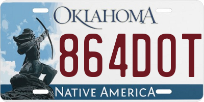 OK license plate 864DOT
