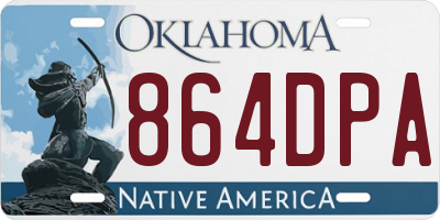 OK license plate 864DPA