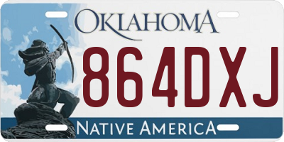OK license plate 864DXJ