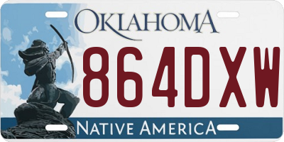 OK license plate 864DXW