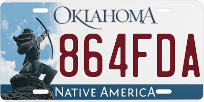 OK license plate 864FDA