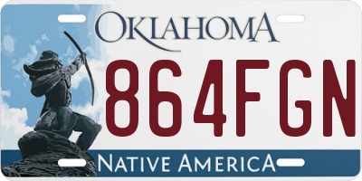 OK license plate 864FGN