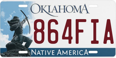 OK license plate 864FIA