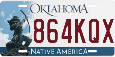 OK license plate 864KQX