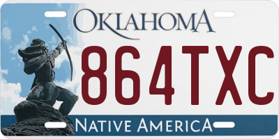 OK license plate 864TXC