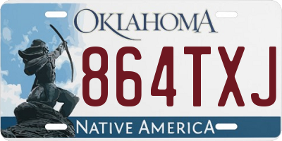 OK license plate 864TXJ