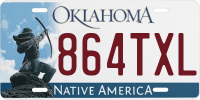 OK license plate 864TXL