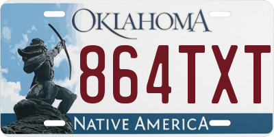 OK license plate 864TXT