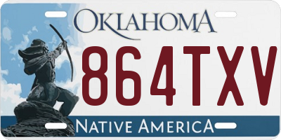 OK license plate 864TXV