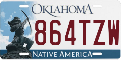 OK license plate 864TZW