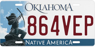 OK license plate 864VEP