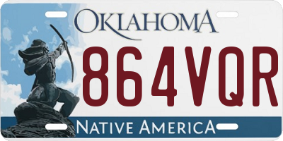 OK license plate 864VQR