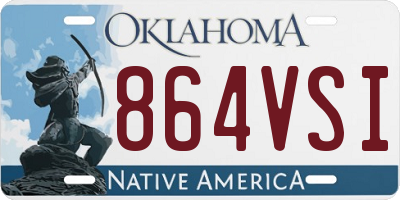 OK license plate 864VSI