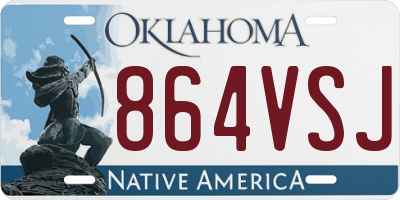 OK license plate 864VSJ