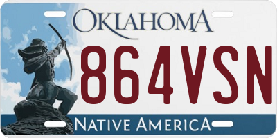 OK license plate 864VSN