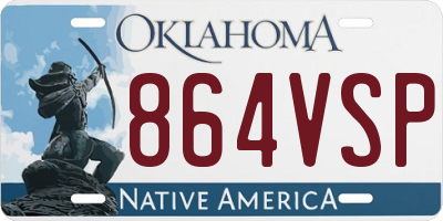 OK license plate 864VSP