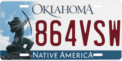 OK license plate 864VSW
