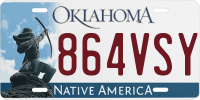 OK license plate 864VSY
