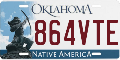 OK license plate 864VTE