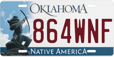 OK license plate 864WNF