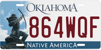 OK license plate 864WQF