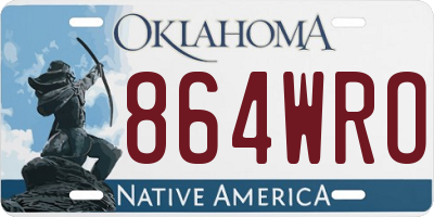 OK license plate 864WRO