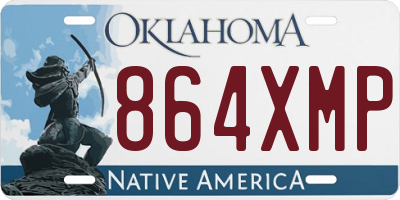 OK license plate 864XMP