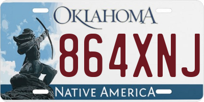 OK license plate 864XNJ