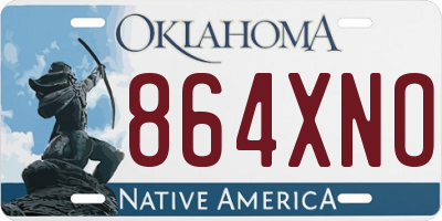 OK license plate 864XNO