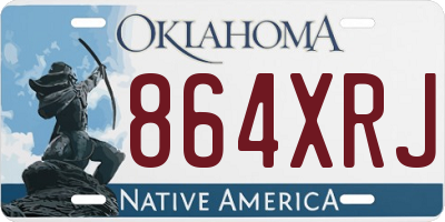 OK license plate 864XRJ