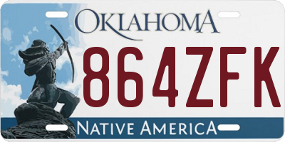 OK license plate 864ZFK