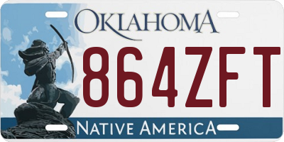 OK license plate 864ZFT