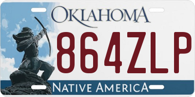 OK license plate 864ZLP