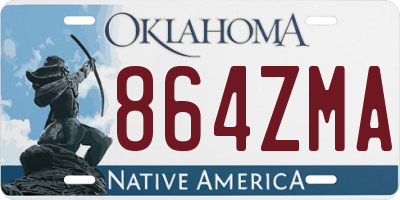 OK license plate 864ZMA