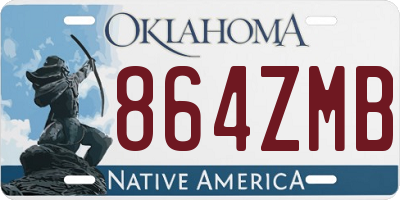 OK license plate 864ZMB